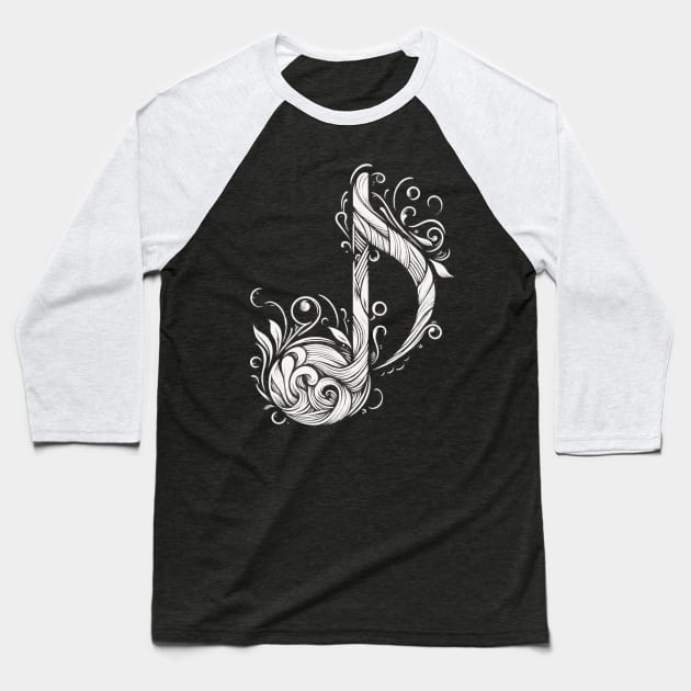 Cool Musical Note Baseball T-Shirt by Mi Bonita Designs